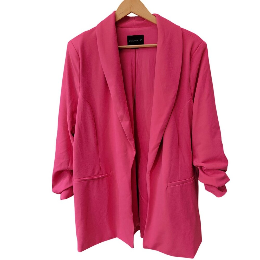 Dakota Blue Pink Open Front Blazer – Size XL – Classic & Chic - Picture 1 of 5